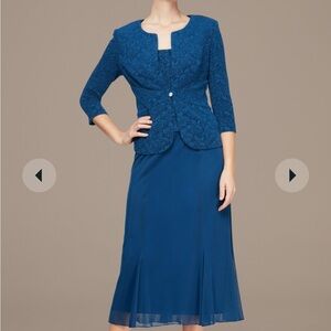 Alex Evenings glitter jacquard and mesh petite jacket dress petite 12